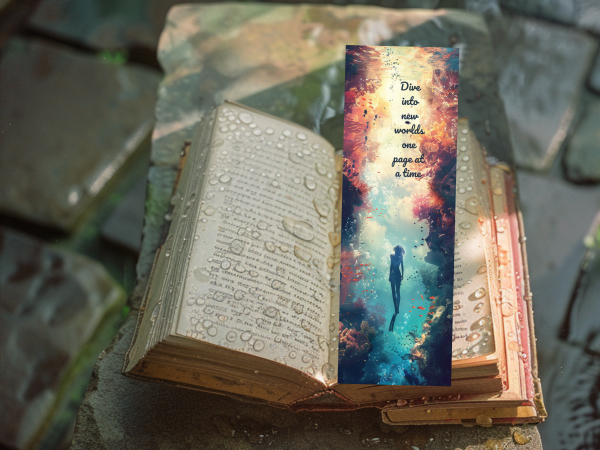 Bookmark ~ Dive into new Worlds ~ Water Color - Image 4