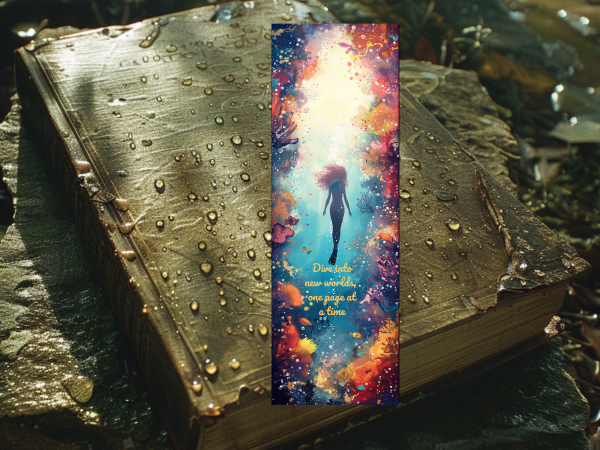 Bookmark ~ Dive into new Worlds ~ Water Color - Image 5