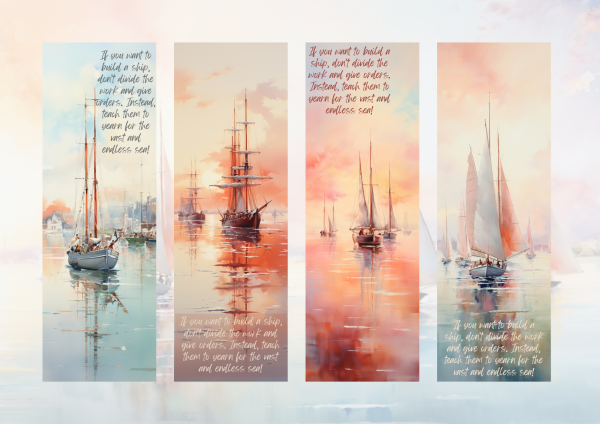 Bookmark ~ Yearn for the vast and endless sea ~ WaterColor